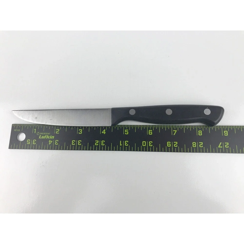 Sabatier Utility Knife Black Handle Stainless Steel Straight Edge Blade 4.5 Inch